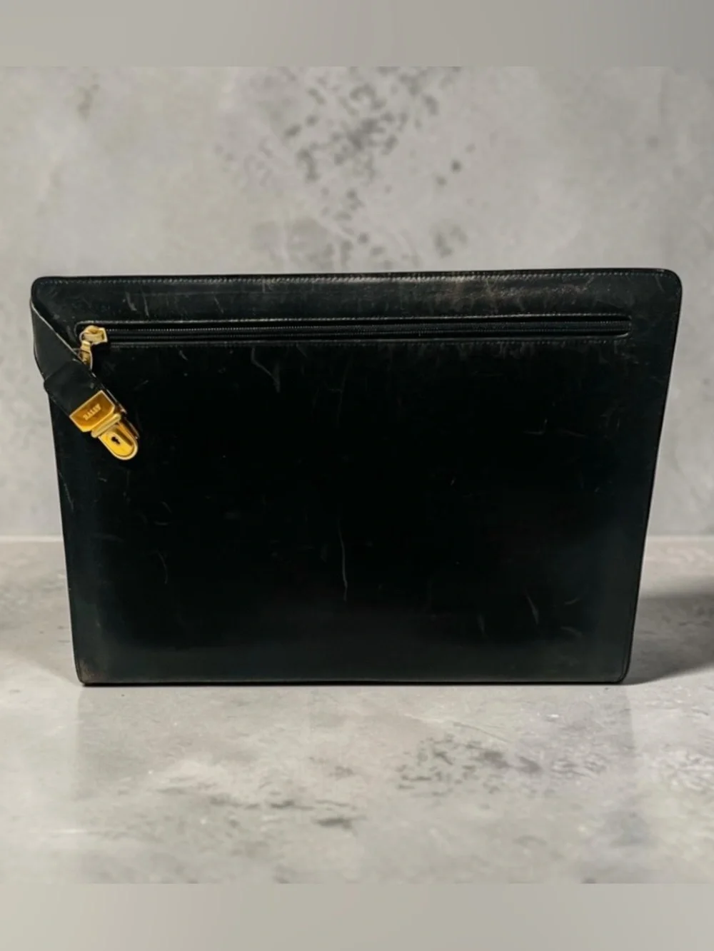 Bally Black Leather Document Holder/Organizer